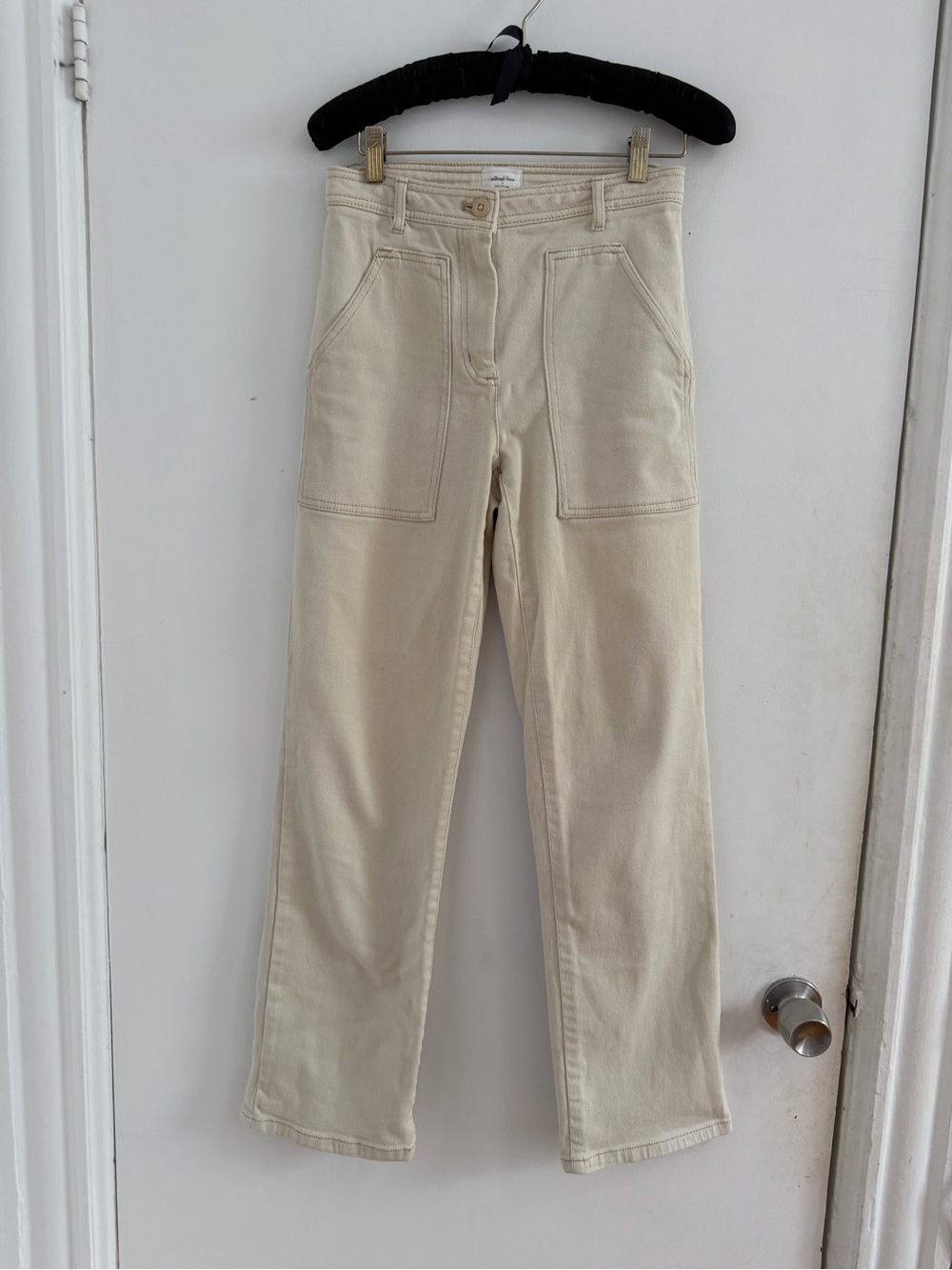 Women's High-Rise Cream Utility Jeans